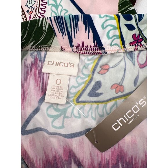 Chicos Ikat Patterned Maxi‎ Skirt Tropical Floral Multicolor Size 0 Small - Picture 4 of 7